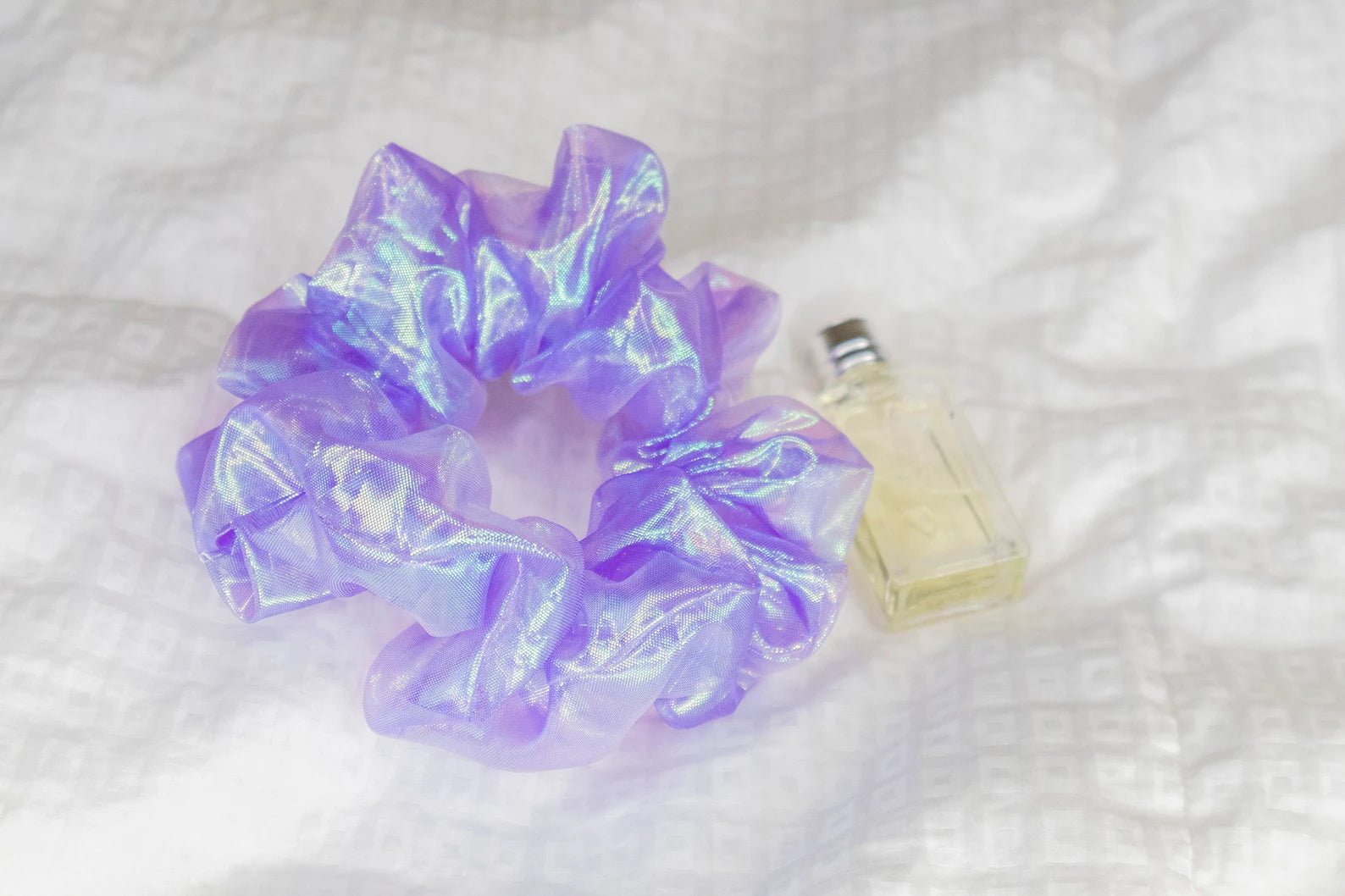 Holographic Purple Organza Scrunchie