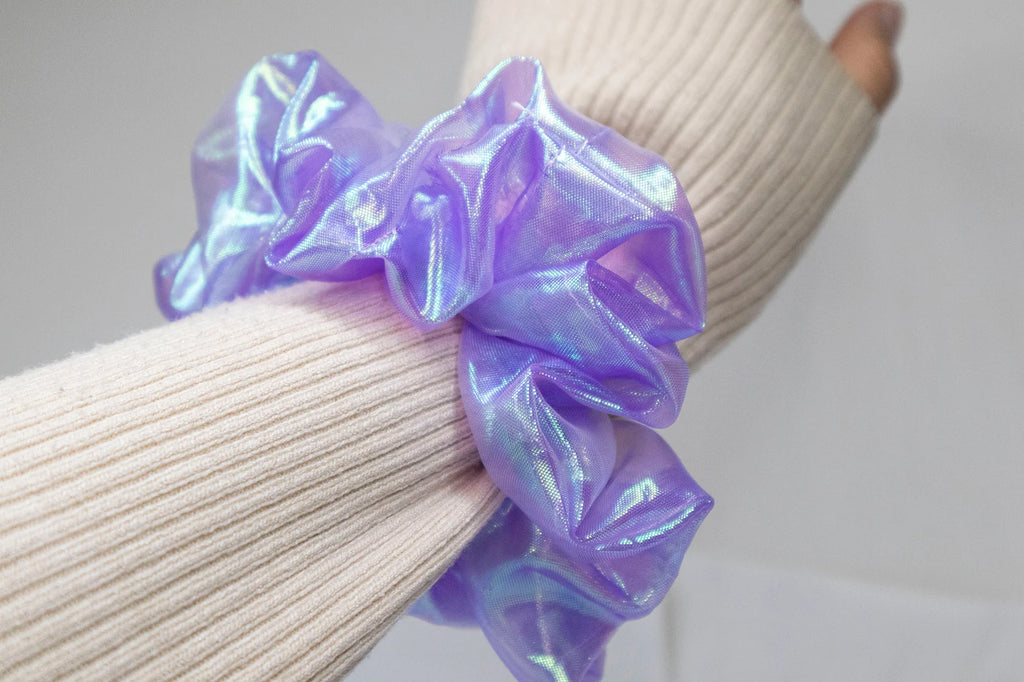 Holographic Purple Organza Scrunchie
