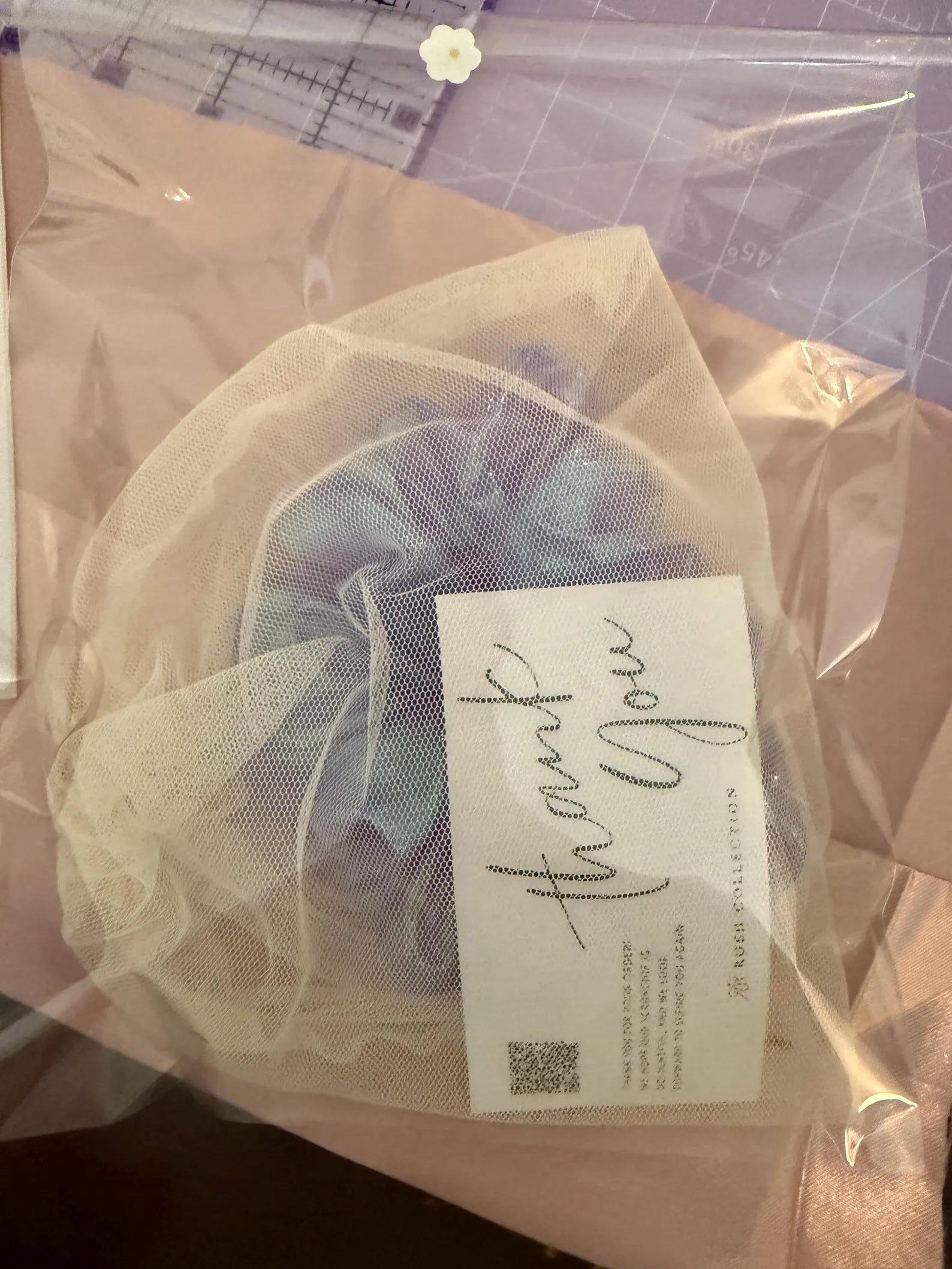 Holographic Purple Organza Scrunchie